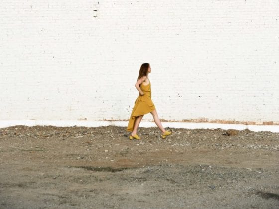 yellow girl wall