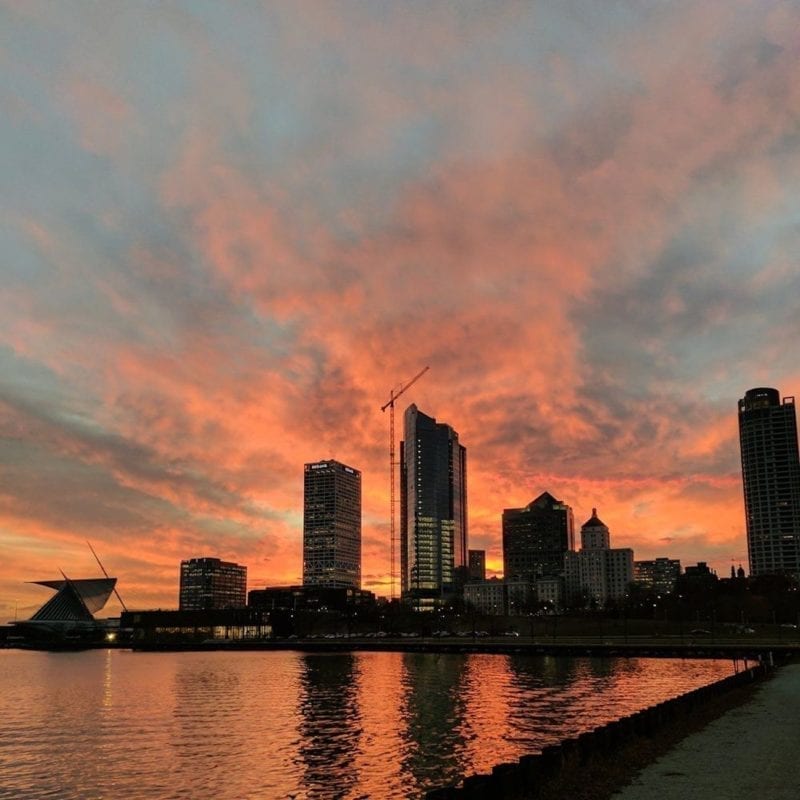 A skyline view of Milwaukee