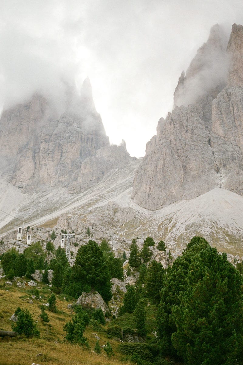 A mountains cape covered by dark clouds